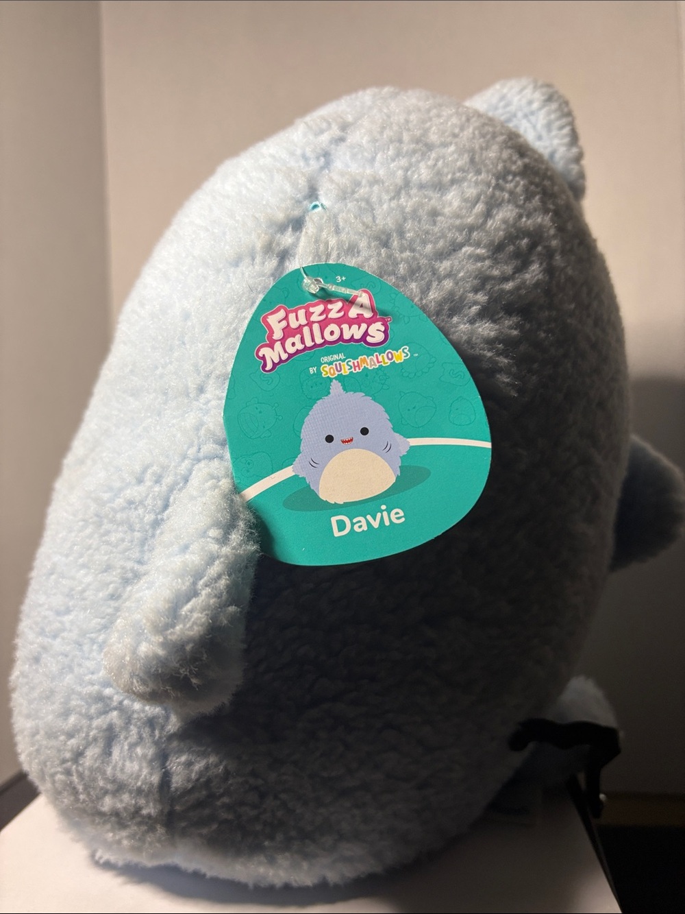 Davie Squishmallow Light Blue Shark Plush with Cream Belly - Picture 2 of 9